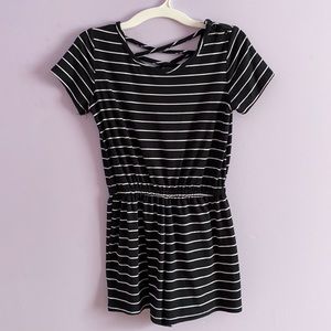 Black & white striped romper
